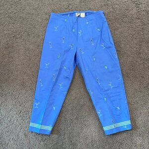 HOLLY LANE Cocktail Martini Cropped Pants Capris Petal Pushers - Royal Blue - 14